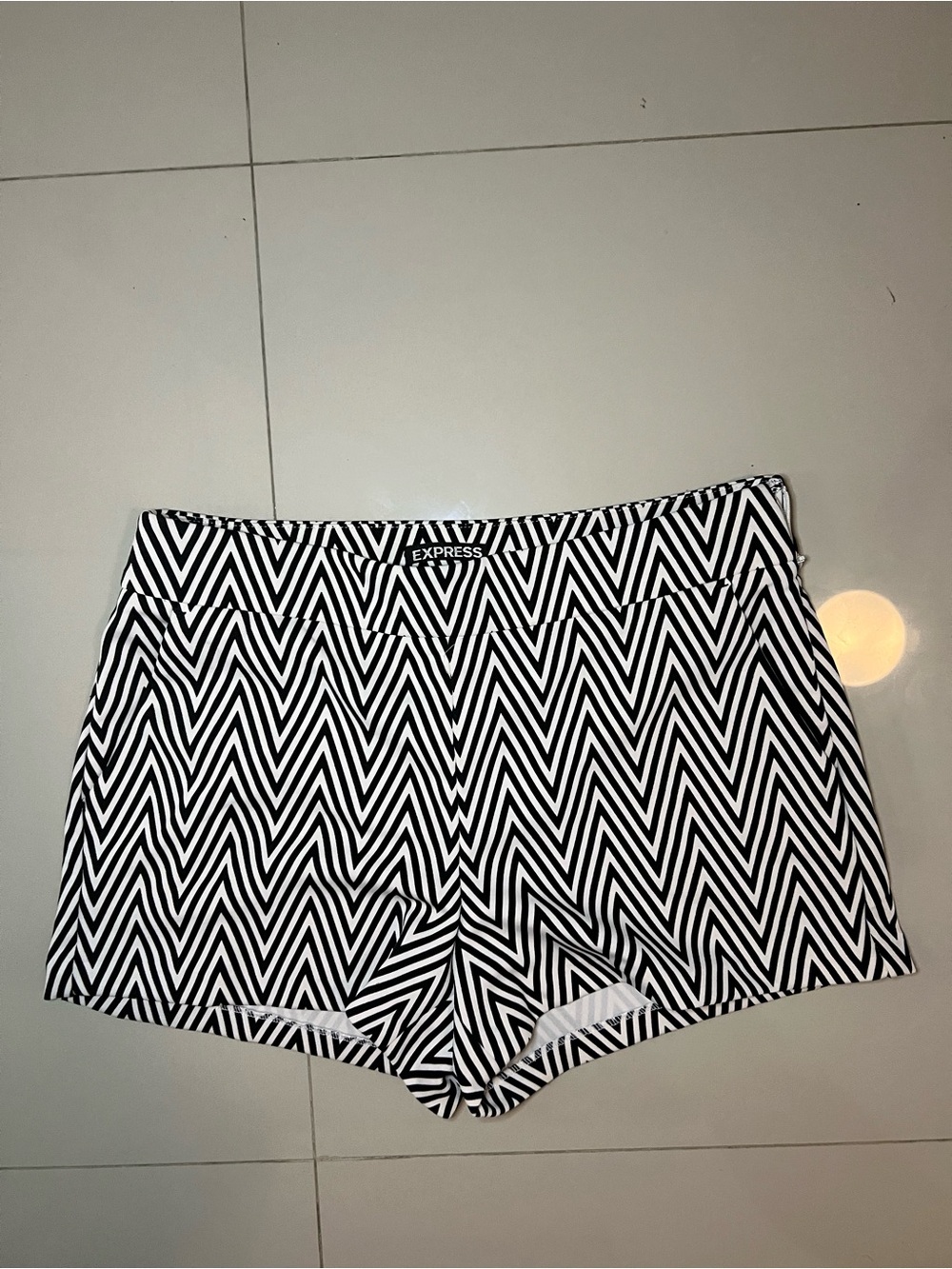 Express Black & White Chevron Shorts